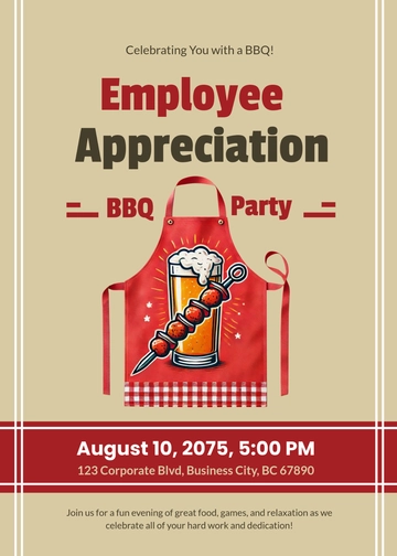 Free Professional Employee BBQ Invitation Template to Edit Online