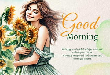 Free Beautiful Good Morning Card Template to Edit Online
