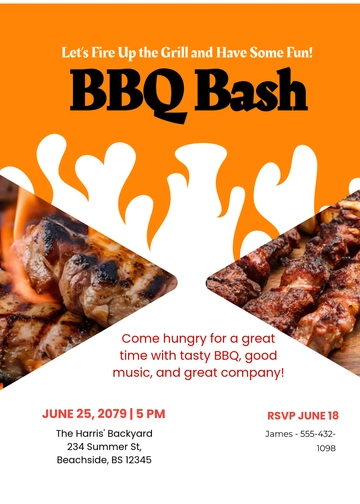 Free BBQ Invitation with Photo Template to Edit Online