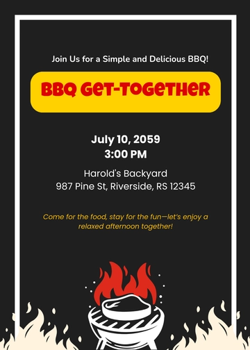 Free BBQ Invitation Background Template to Edit Online