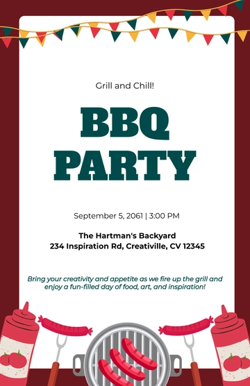 Free Creative BBQ Invitation Poster Template to Edit Online