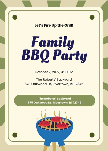 Free Family BBQ Invitation Template to Edit Online
