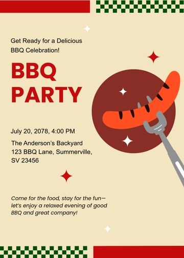 Free DIY BBQ Invitation Template to Edit Online