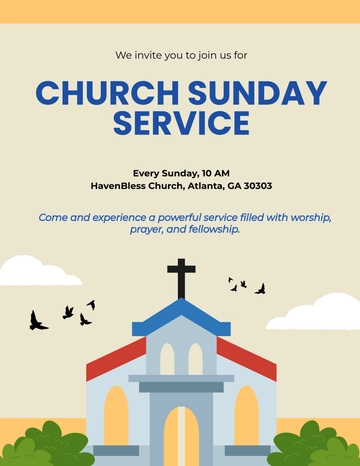 Free Church Invitation Flyer Template to Edit Online