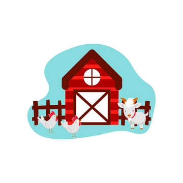 Free Barn with Animals Clipart to Edit Online