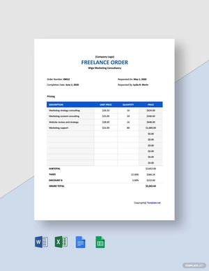 Basic Freelance Order Template