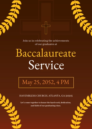 Free Baccalaureate Church Invitation Template to Edit Online