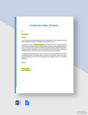 Freelance Letter of Intent