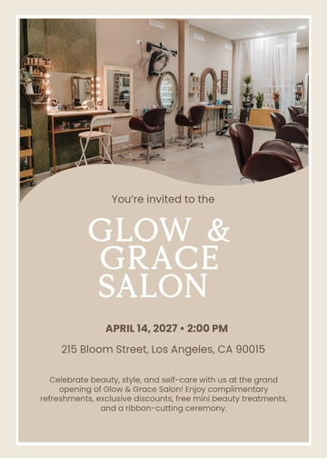 Free Salon Grand Opening Invitation Template to Edit Online