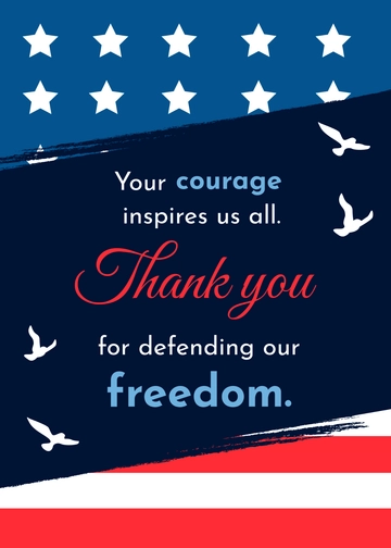 Free Modern Veterans Wishes Template to Edit Online