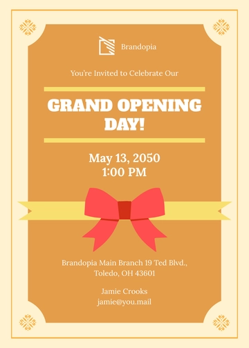 Free Retro Grand Opening Invitation Template to Edit Online