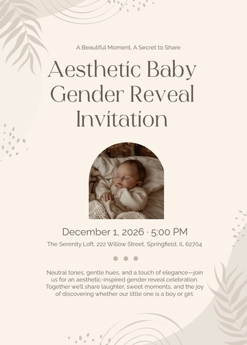Free Aesthetic Gender Reveal Invitation Template to Edit Online