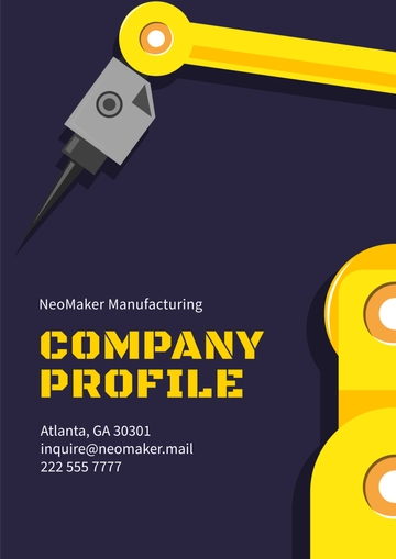 Free Manufacturing Industry Company Profile Template to Edit Online