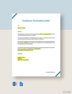 Freelancer Termination Letter Freelancer Termination Letter
