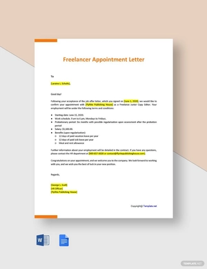 Freelancer Appointment Letter