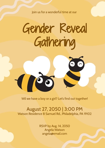 Free Bumble Bee Gender Reveal Invitation Template to Edit Online