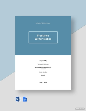 Freelance Writer Notice Template