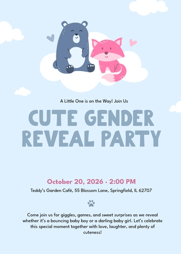 Free Cute Gender Reveal Invitation Design Template to Edit Online