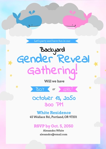 Free Modern Gender Reveal Invitation Template to Edit Online