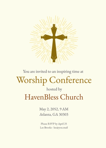 Free Professional Church Invitation Template to Edit Online