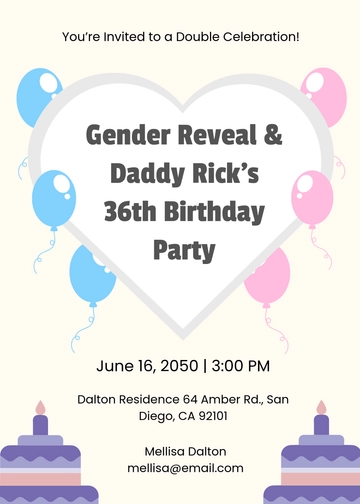 Free Birthday and Gender Reveal Invitation Template to Edit Online