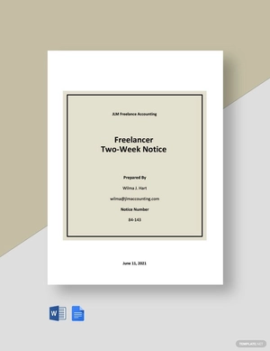 Freelance Two Weeks Notice Template
