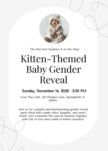 Free Kitten Gender Reveal Invitation Template to Edit Online