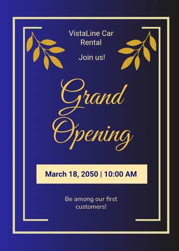 Free Grand Opening Formal Invitation Template to Edit Online