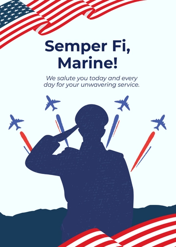 Free Marine Veterans Day Wishes Template to Edit Online