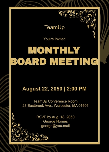 Free Professional Meeting Formal Invitation Template to Edit Online