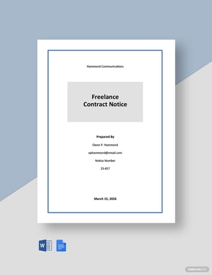 Freelance Contract Notice Template