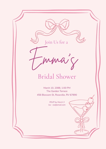 Free Blank Bridal Shower Invitation Template to Edit Online