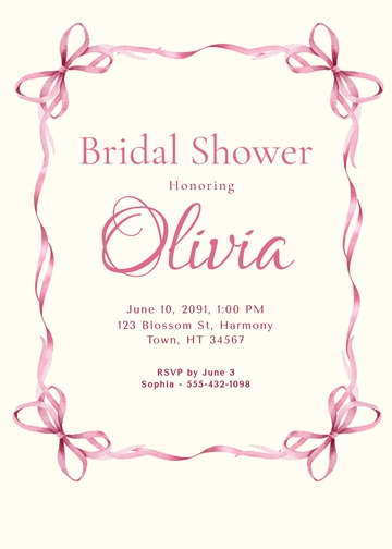 Free Simple Bridal Shower Invitation Template to Edit Online