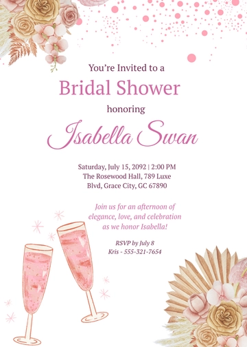 Free Editable Bridal Shower Invitation Template to Edit Online