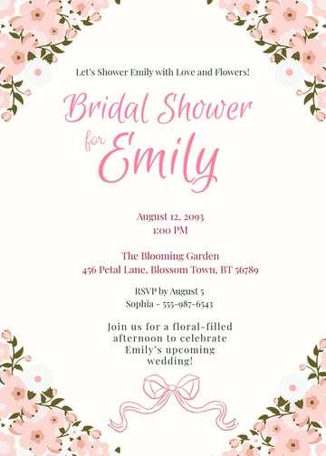 Free Flower Bridal Shower Invitation Template to Edit Online