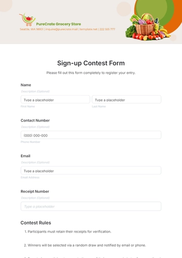 Free Sign-up Contest Form Template to Edit Online