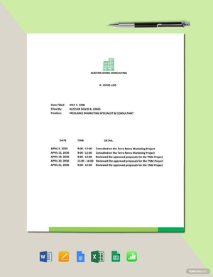 Freelance Project Log Template