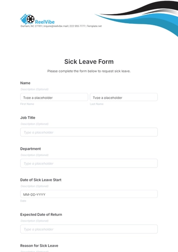Free Sick Leave Form Template to Edit Online