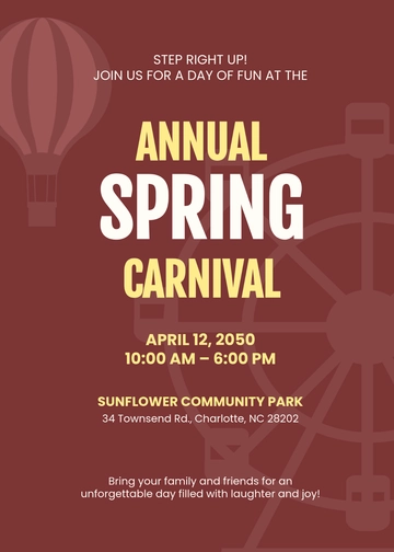 Free Simple Carnival Event Invitation Template to Edit Online