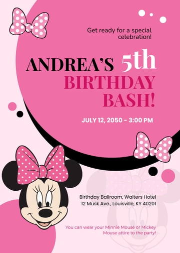 Free Minnie Mouse DIY Invitation Template to Edit Online