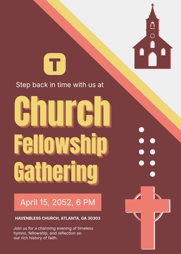 Free Vintage Church Invitation Template to Edit Online