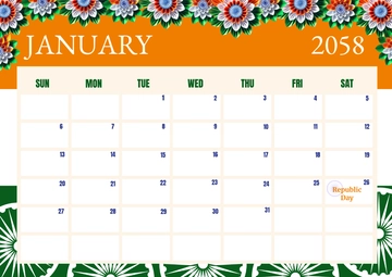 Free Republic Day Calendar Template to Edit Online Free Republic Day Calendar Template to Edit Online
