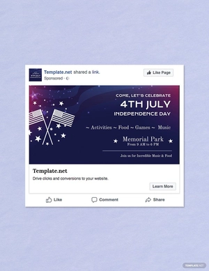 4th of July Facebook Post Template