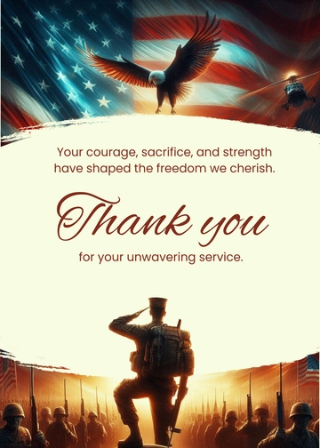 Free Beautiful Veterans Wishes Template to Edit Online