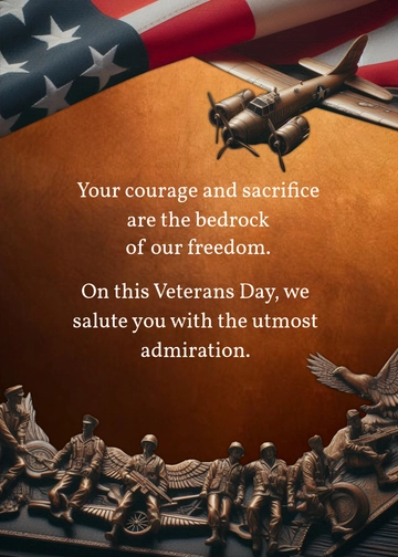 Free Elegant Veterans Wishes Template to Edit Online