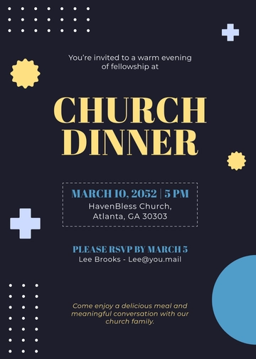 Free Creative Church Dinner Invitation Template to Edit Online