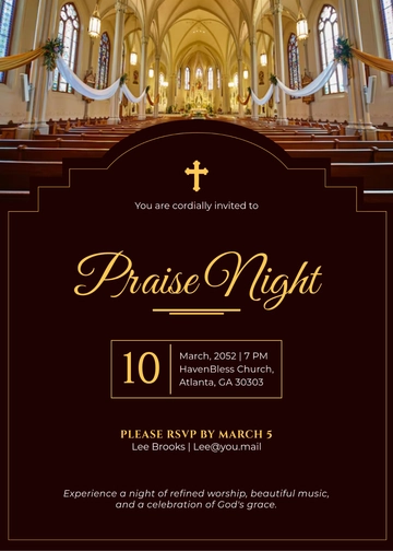 Free Elegant Church Invitation Template to Edit Online