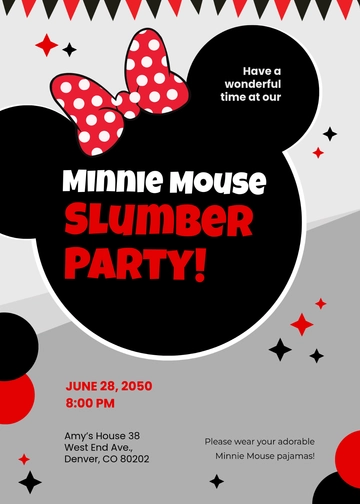 Free Creative Minnie Mouse Invitation Template to Edit Online