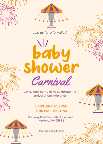 Free Baby Shower Carnival Invitation Template to Edit Online