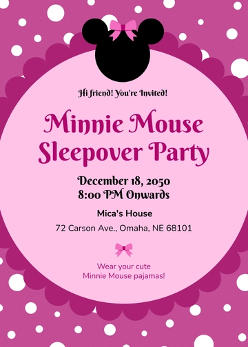 Free Handmade Minnie Mouse Invitation Template to Edit Online
